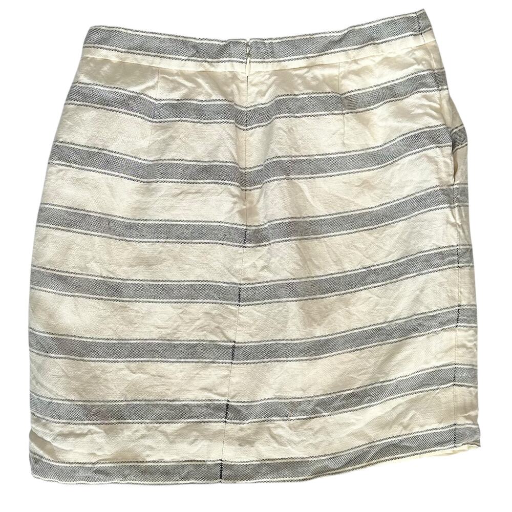 J. Crew Salon Mini Skirt in Stripe Linen A2841 Gray White Size 00 - Picture 5 of 7